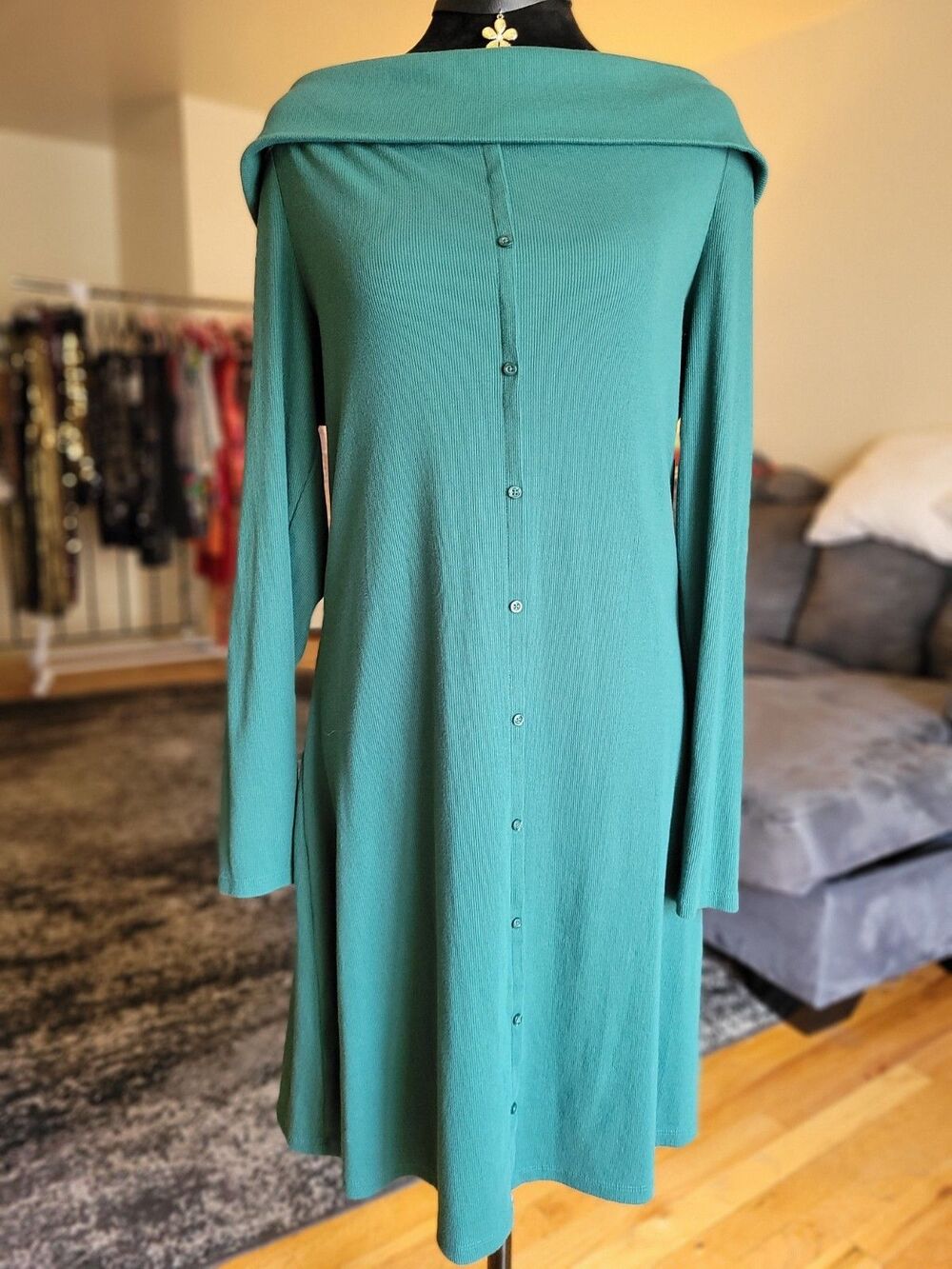 Wild Fable Off The Shoulder Green Dress XXL Women's Long Sleeve NWT New - Picture 9 of 12